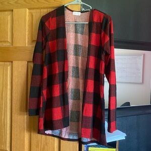 Pink lily checkered light cardigan